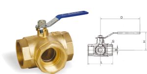 262黄铜三通球阀 Q15F-16T(T型)