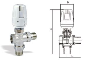 737黄铜三通散热器恒温控制阀 J633X-16T