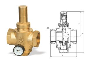 729黄铜活塞式可调减压阀 Y13X-16T