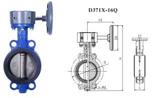 827F 蜗轮传动对夹蝶阀
