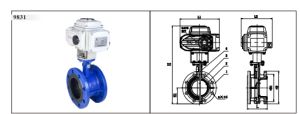 9831电动对夹式蝶阀/电动法兰蝶阀