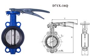 826F 手柄传动对夹蝶阀