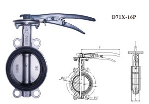 9818 不锈钢手柄对夹蝶阀